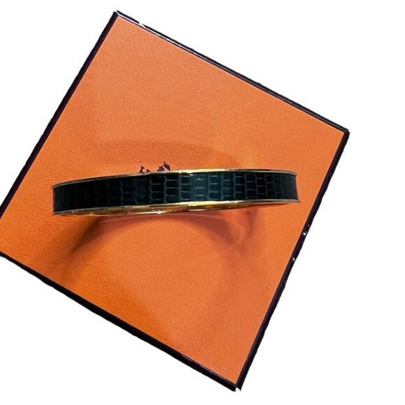 Authentic Hermès Kelly Designer Bangle Bracelet Green - Picture 6 of 11